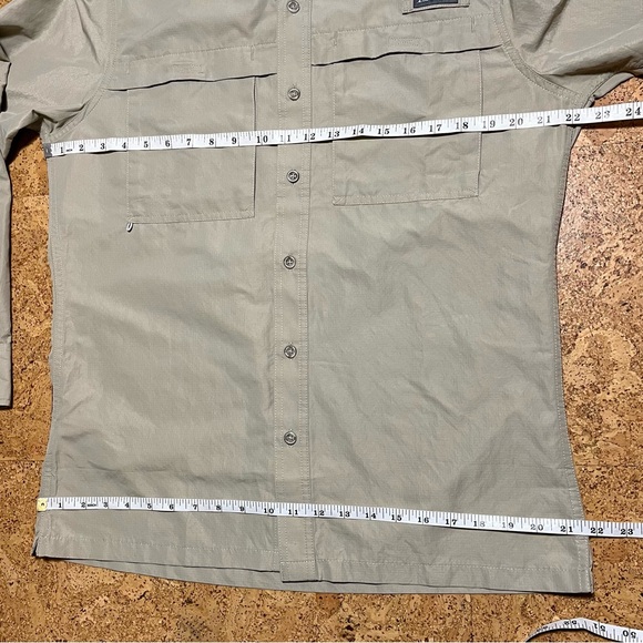 Eddie Bauer Men’s Guide Long Sleeve Rip Stop Button Down Shirt NWT In Beige Sz M - Picture 15 of 16